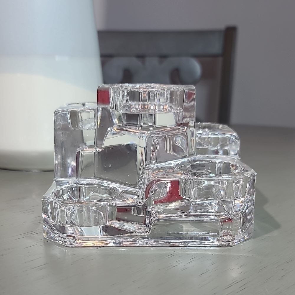 Vintage Crystal Castle Partylite Tea Light Candle Holder